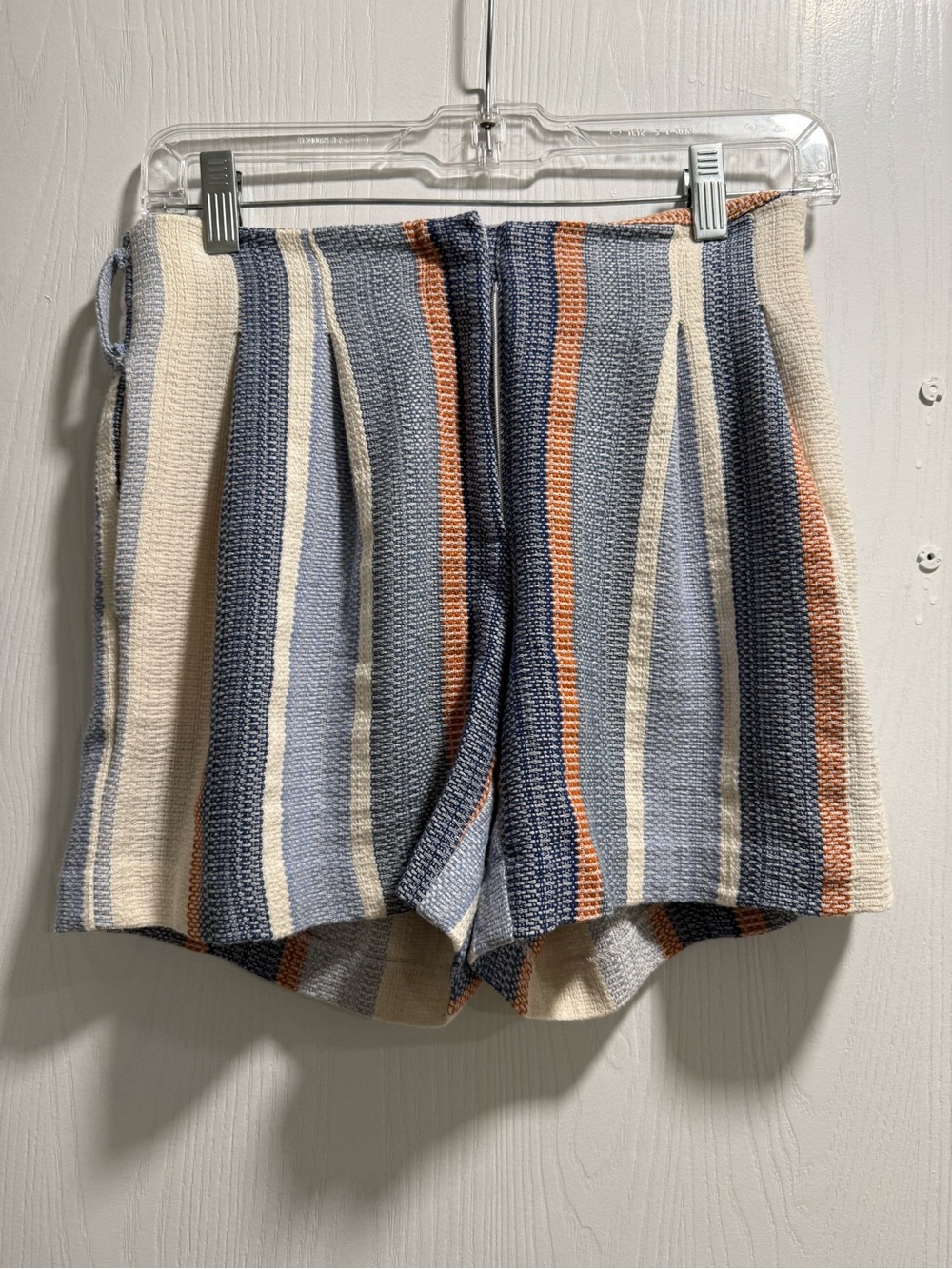 DREW Striped Knit Hybrid Shorts in Blue, Cream & Orange
